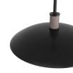 Black metal pendant light with saucer shade