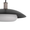 Black metal pendant light with saucer shade
