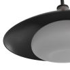 Black metal pendant light with saucer shade