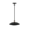 Black metal pendant light with saucer shade