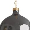 Black glass pendant light with brass chain