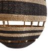 Black and brown rattan pendant with matte black pipe