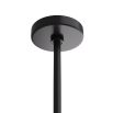 Black and brown rattan pendant with matte black pipe