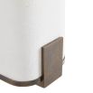 wall light with brass accents and crinkled paper shade