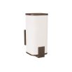 wall light with brass accents and crinkled paper shade
