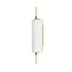 Softly rounded triangular column sconce in gleaming opal glass
