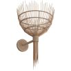 Balearic style upturned rattan reed wall light