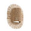 Rattan burst style wall sconce