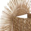Rattan burst style wall sconce