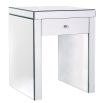 Sofia Plain Glass 1 Drawer Bedside