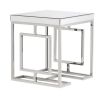 Deco Mirrored Side Table - Silver