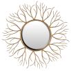 Gold Twigs Round Mirror