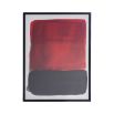 Framed print with bold red and black block design
