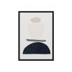 Elegant stacked shaped artwork in black frame