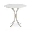 contemporary marble table with curved nickel legs