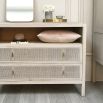 whitewash Scandinavian-style rattan chest of drawers