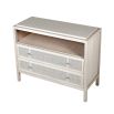 whitewash Scandinavian-style rattan chest of drawers