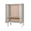 whitewash Scandinavian-style rattan wardrobe 