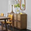 natural oak and rattan cane work sideboard 