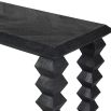 Black wooden console table with geometric legs