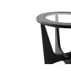 A stylish side table by Liang & Eimil with a glass top and wenge finish
