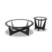 A stylish side table by Liang & Eimil with a glass top and wenge finish