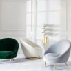 Jonathan Adler luxury white velvet swivel chair on brass base