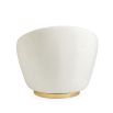 Jonathan Adler luxury white velvet swivel chair on brass base