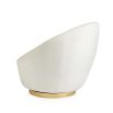 Jonathan Adler luxury white velvet swivel chair on brass base