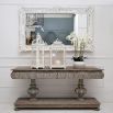 Washed grey console table with two drawers