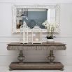 Washed grey console table with two drawers