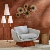Gorgeous, modern design armchair with rosewood plinth base