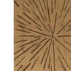 Brass top side table with engraved lines and stacked pyramid base