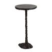 Sculptural black drinks table with cylindrical top
