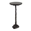 Sculptural black drinks table with cylindrical top