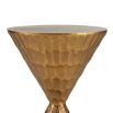 Sand timer shaped gold accent table, with smooth top