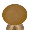 Sand timer shaped gold accent table, with smooth top