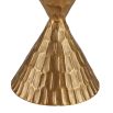 Sand timer shaped gold accent table, with smooth top