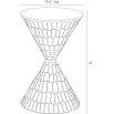 Sand timer shaped gold accent table, with smooth top