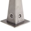 Side table in vintage nickel finish with playful totemic base and circular tabletop