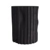 Simple black wood side table in spherical silhouette