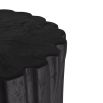 Simple black wood side table in spherical silhouette