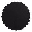 Simple black wood side table in spherical silhouette