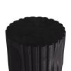 Simple black wood side table in spherical silhouette