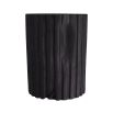 Simple black wood side table in spherical silhouette