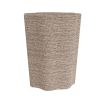 Bleached natural abaca side table with ripple shape