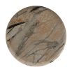 Beige marble affect stone table with round top