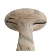 Beige marble affect stone table with round top