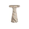 Beige marble affect stone table with round top