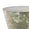 Hourglass side table in a green marble finish